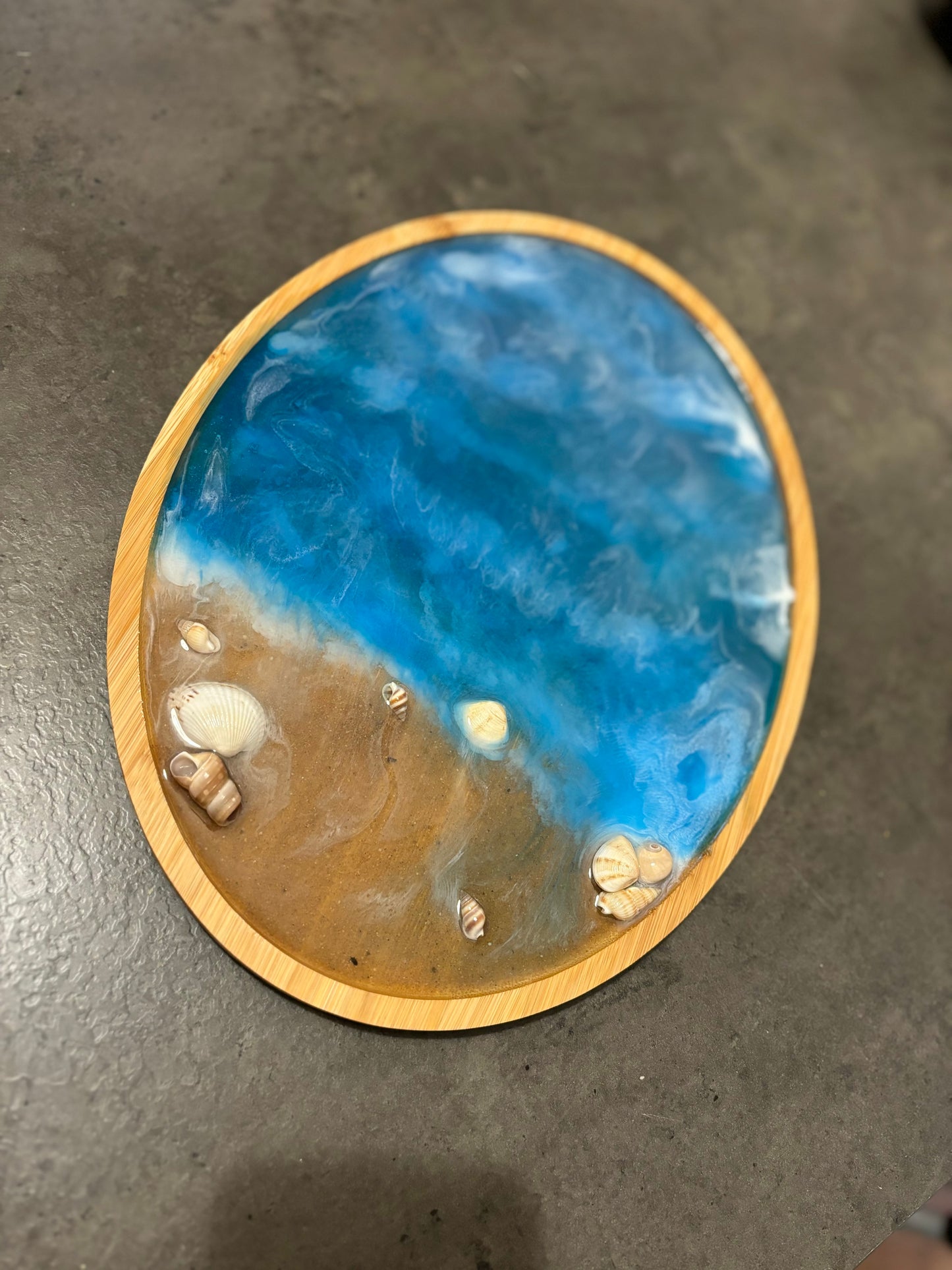 Plateau ovale effet océan 🌊