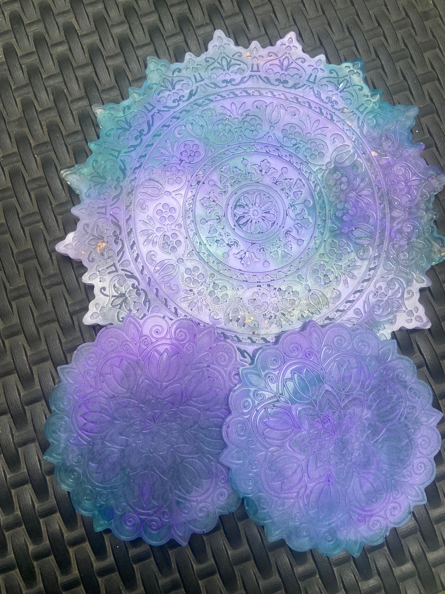 Dessous de plat et dessous de verres mandala