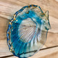Vide poche coquillages bleu translucide et feuilles d’or