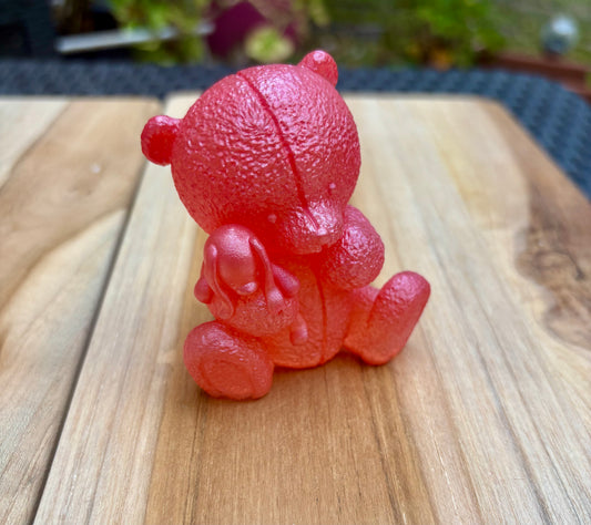 Figurine ourson et sa peluche rose