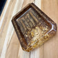 Porte savon marron et feuilles d’or