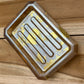 Porte savon nacré et feuilles d’or