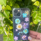 LILAS/ Coque de téléphone fleurs séchés bleus et violettes